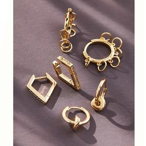 Anthropologie Multi-Ring Huggie Earrings